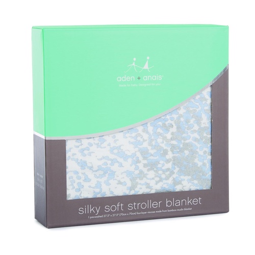 Aden + Anais Bamboo Stroller Blanket - Metallic Blue Moon Birch