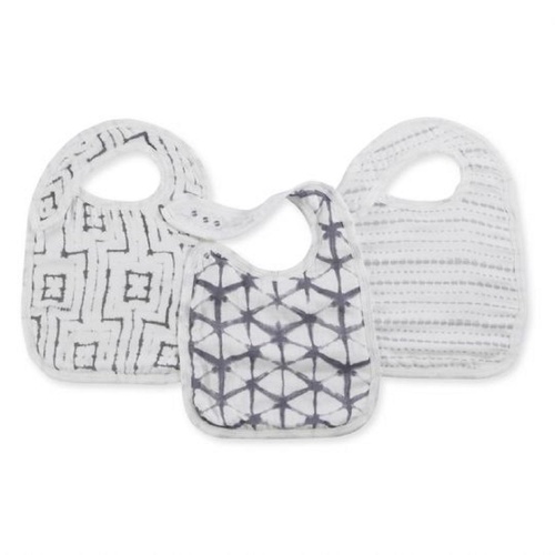 Aden + Anais Bamboo Snap Bibs 3pk - Pebble