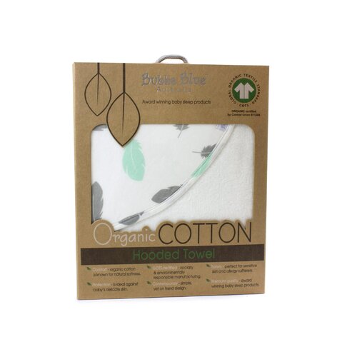 Bubba Blue Organic Feathers Hooded Towel