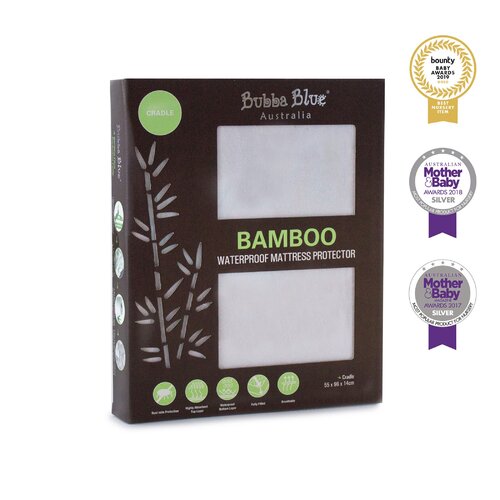 Bubba Blue Bamboo White Cradle Waterproof Mattress Protector