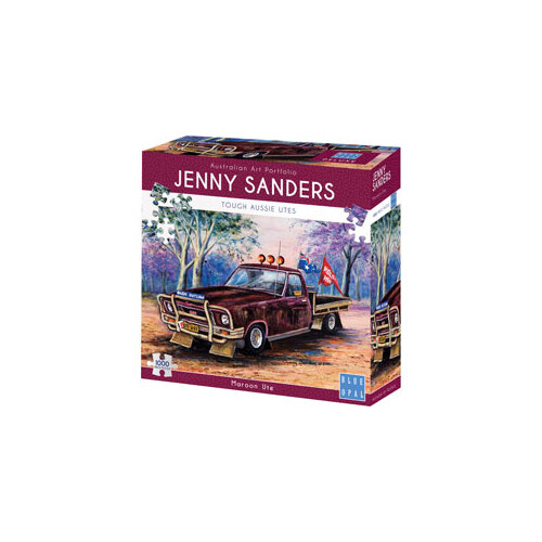 Blue Opal Deluxe Jigsaw Puzzle Jenny Sanders Maroon Ute 1000 pieces