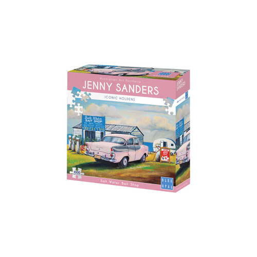 Blue Opal Deluxe Jigsaw Puzzle Jenny Sanders Salt Water Bait Shop 1000 pieces