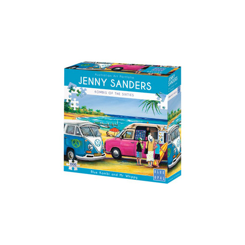 Blue Opal Deluxe Jigsaw Puzzle 1000 piece Jenny Sanders Blue Kombi and Mr Whippy
