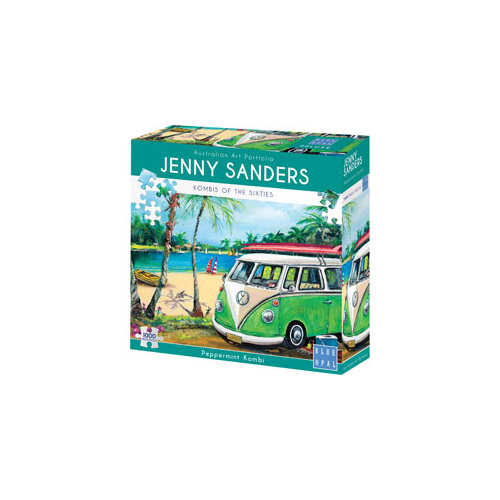 Blue Opal Deluxe Jigsaw Puzzle 1000 piece Jenny Sanders Peppermint Kombi