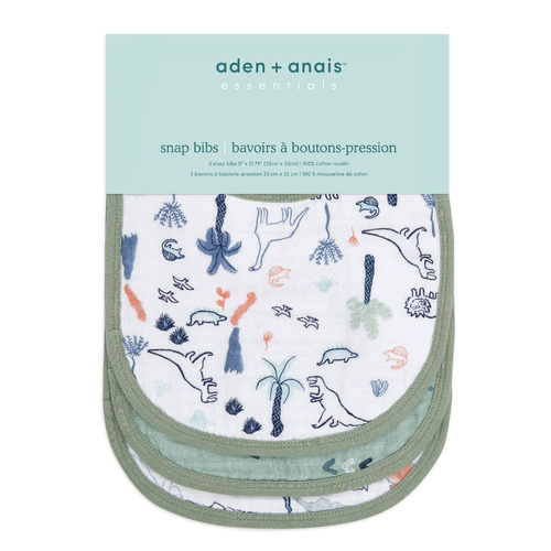 Aden + Anais Classic Snap Bibs 3pk - Dinotime by Aden+Anais