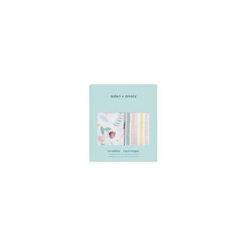 Aden Swaddle Wrap 2pk - Flora Fauna by Aden+Anais