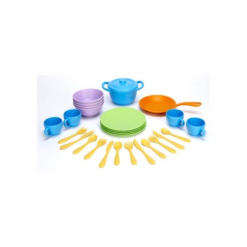 Green Toys Recycled Plastic Cookware And Dining Set - 26 Pieces 100% Recycled BPA free