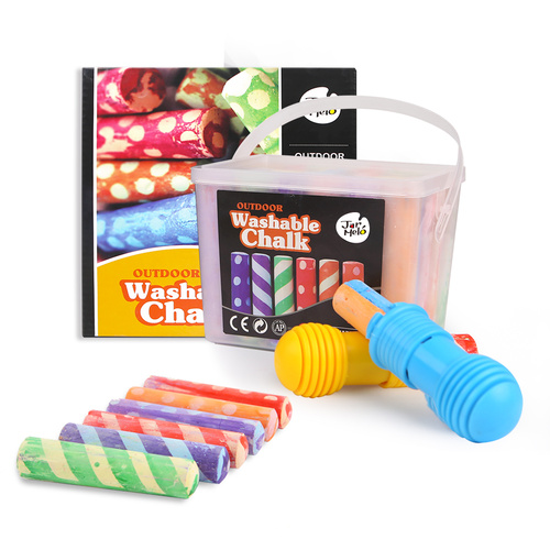 JarMelo - Washable Sidewalk Chalk - 24 Colours Kit with 2 holders