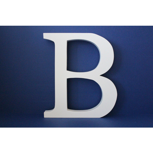 Large Wooden Letters Uppercase White 20cm Serif Font "B"