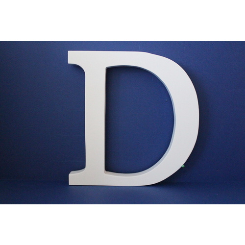 Large Wooden Letters Uppercase White 20cm Serif Font "D"