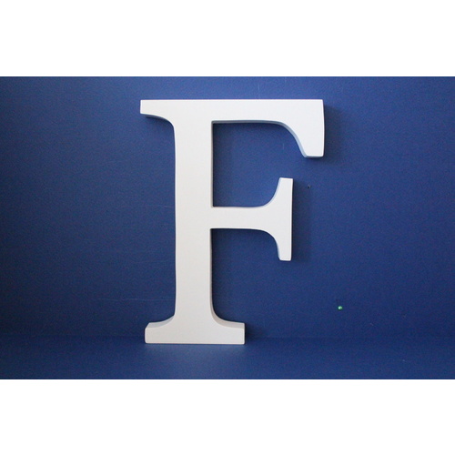 Large Wooden Letters Uppercase White 20cm Serif Font "F"