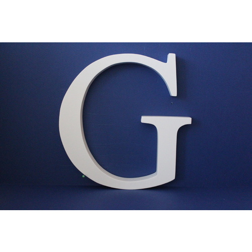Large Wooden Letters Uppercase White 20cm Serif Font "G"