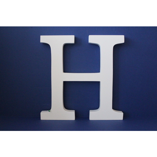 Large Wooden Letters Uppercase White 20cm Serif Font "H"