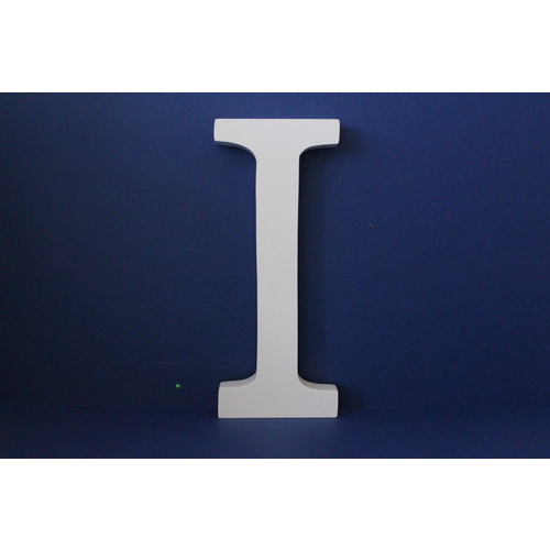 Large Wooden Letters Uppercase White 20cm Serif Font "I"
