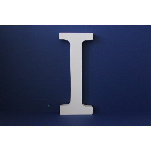 Large Wooden Letters Uppercase White 20cm Serif Font "I"