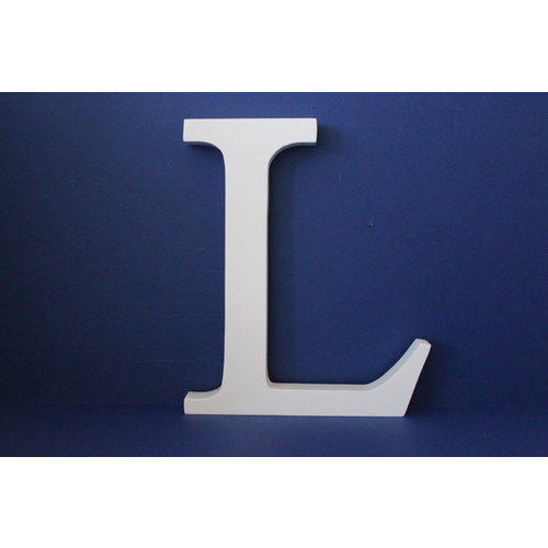 Large Wooden Letters Uppercase White 20cm Serif Font "L"