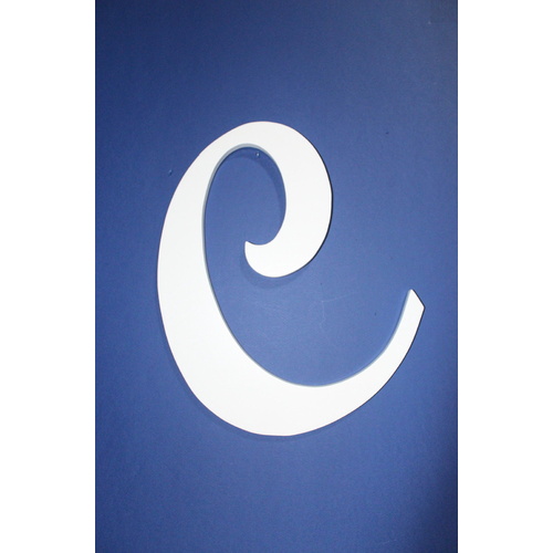 White Wooden Letter Script Font "C" 35cm