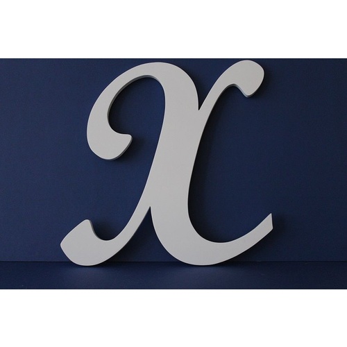 White Wooden Letter Script Font "X" 35cm