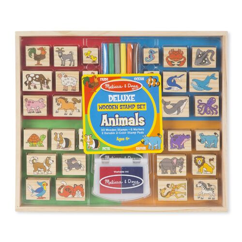 Melissa & Doug - Deluxe Wooden Stamp Set - Animals