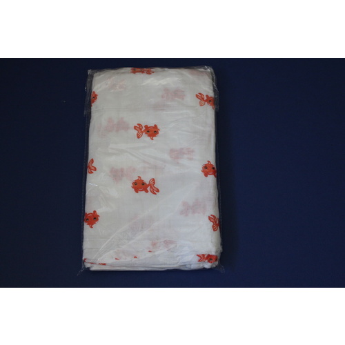 Baby Muslin Swaddle Wrap - Goldfish