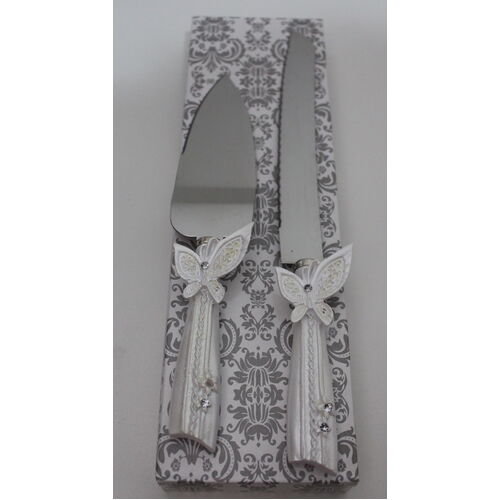 Wedding & Event Decoration - Cake Knife and Server Set - Butterfly