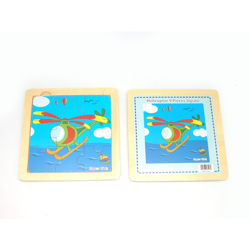 Kaper Kidz - Wooden Helicopter Jigsaw Puzzle - 9pcs