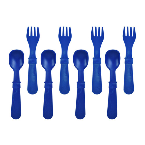 Re-Play Forks and Spoons (4 of each - No Retail Packaging) - Navy Blue