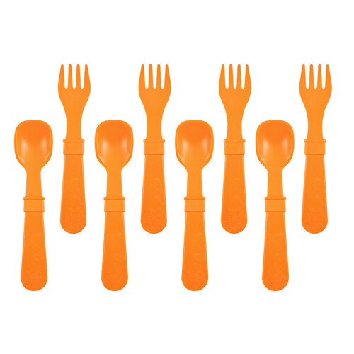 Re-Play Forks and Spoons (4 of each - No Retail Packaging) - Orange