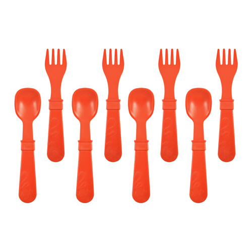 Re-Play Forks and Spoons (4 of each - No Retail Packaging) - Red
