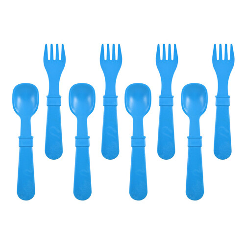 Re-Play Forks and Spoons (4 of each - No Retail Packaging) - Sky Blue