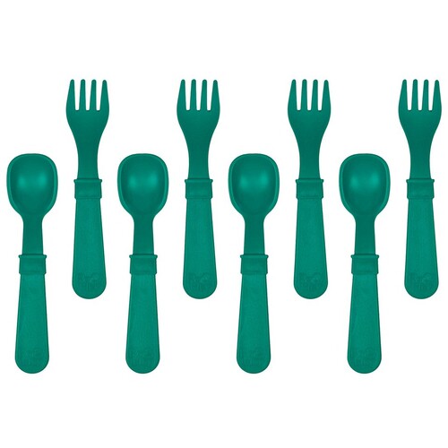 Re-Play Forks and Spoons (4 of each - No Retail Packaging) - Teal