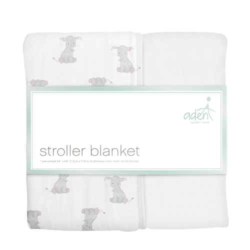 Aden Stroller Blanket - Safari Babes/Elephant by Aden+Anais