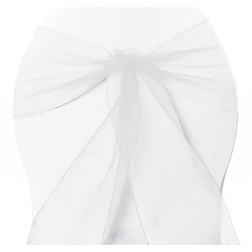 Wedding & Event Linen - Chair Sash Organza - White