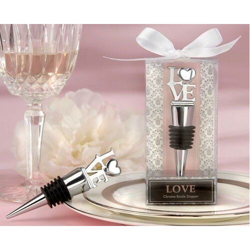 Wedding Bomboniere & Favours - Wine Bottle Stopper - Love x 10