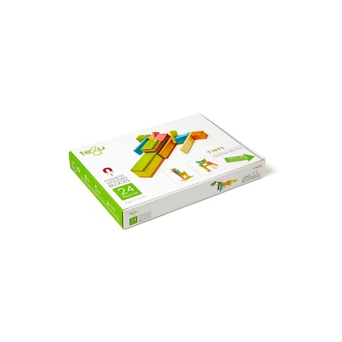 Tegu - Magnetic Wooden Blocks 24pc - Tints