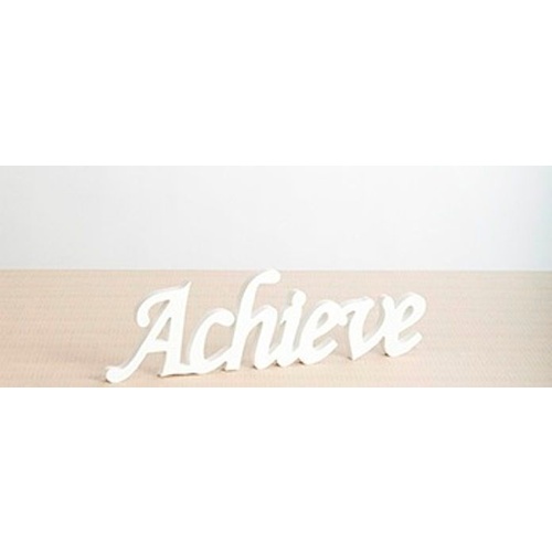 Wooden Inspirational Script Word - Achieve