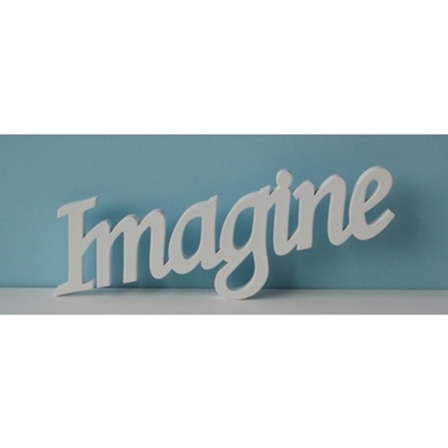 Wooden Inspirational Script Word - Imagine
