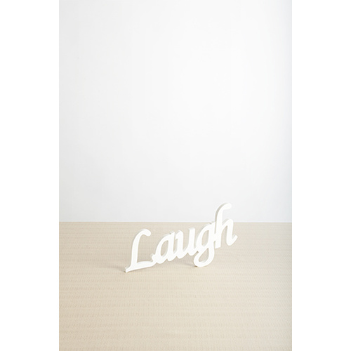 Wooden Inspirational Script Word - Laugh