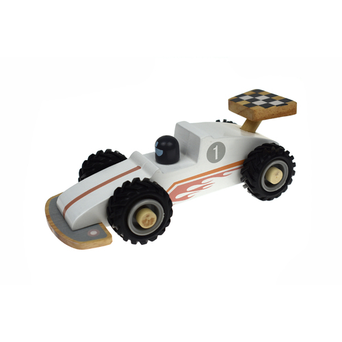 Koala Dream -  Wooden Racing Car - White